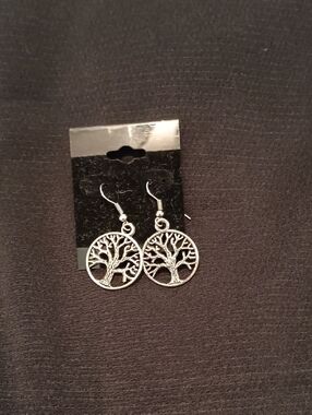 Tree of Life Dangle Earrings Stainless Steel
